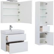 Комплект мебели для ванной Aquanet Бруклин 70 207804 подвесной Белый глянец-6