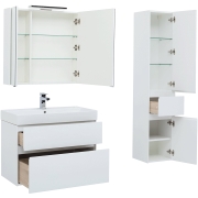 Комплект мебели для ванной Aquanet Бруклин 85 207801 подвесной Белый глянец-6