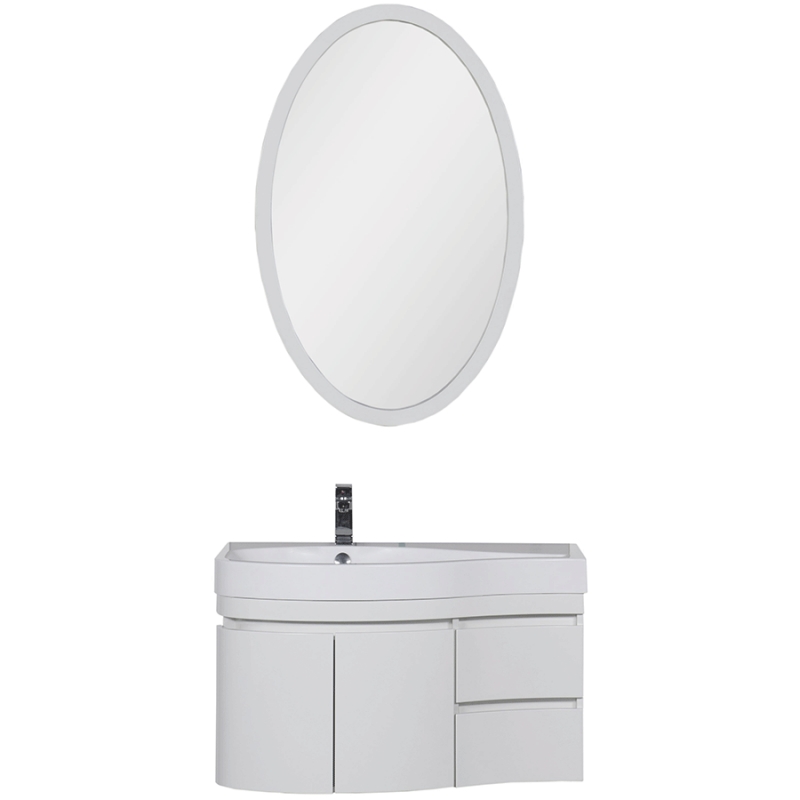набор мебели для ванной mixline сальери 95 патина золото зеркало пенал левый тумба раковина Комплект мебели для ванной Aquanet Сопрано 95 L 169344 Белый
