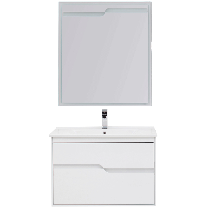 Комплект мебели для ванной Aquanet Модена 85 199305 Белый глянец зеркало aquanet модена 75 198492 с подсветкой белое
