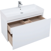 Комплект мебели для ванной Aquanet Йорк 100 203645 подвесной Белый глянец-3