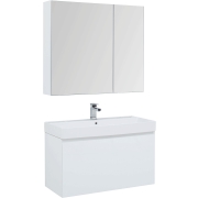 Комплект мебели для ванной Aquanet Йорк 100 203645 подвесной Белый глянец