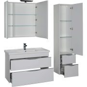 Комплект мебели для ванной Aquanet Эвора 100 184566 подвесной Белый-6