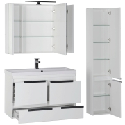 Комплект мебели для ванной Aquanet Тиволи 100 180557 подвесной Белый-6