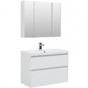 Комплект мебели для ванной Aquanet Гласс 90 240467 подвесной Белый