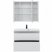 Комплект мебели для ванной Aquanet Гласс 90 240467 подвесной Белый-4