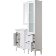 Комплект мебели для ванной ValenHouse Эйвори 60 AVК60Б Белый ручки Хром-4
