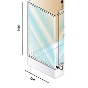 Душевая стенка Kolpa San Q line TS 70 профиль Хром стекло прозрачное-2