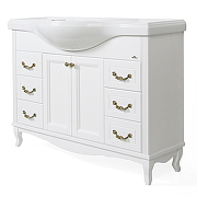 Комплект мебели для ванной ValenHouse Эллина 105 EK105_ББ Белая ручки Бронза-2