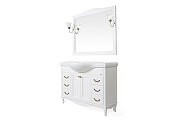 Комплект мебели для ванной ValenHouse Эллина 105 EK105_ББ Белая ручки Бронза-1