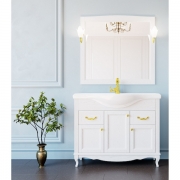 Комплект мебели для ванной ValenHouse Эллина 105 EK105_БЗ Белый ручки Золото-11