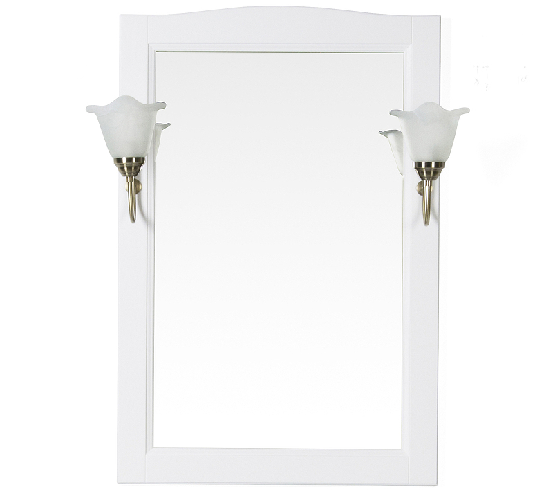 Зеркало ValenHouse Эллина 65 E65_ЗБ Белое с отверстиями под светильники