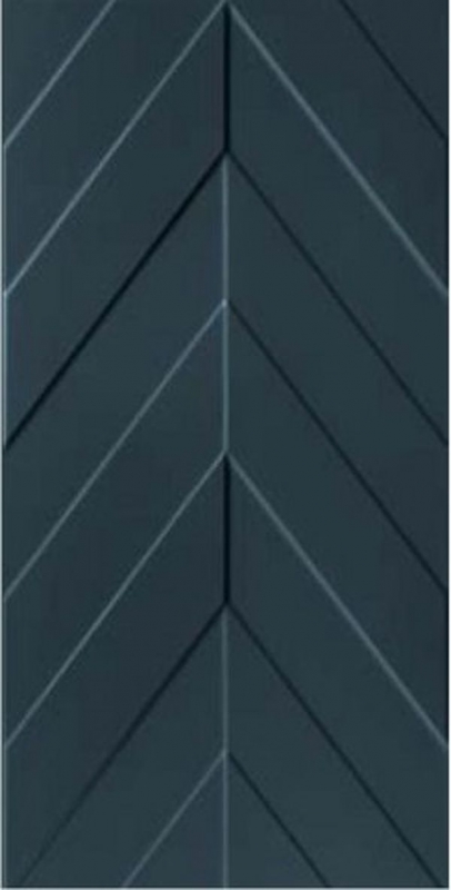 Керамическая плитка Marca Corona 4D Chevron Deep Blue Matt Rett настенная 40х80 см цена и фото