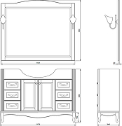 Комплект мебели для ванной ValenHouse Эллина 120 EK120_БХ Белый ручки Хром-12