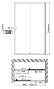 Душевая дверь WasserKRAFT Rhin 120 44S05 профиль Белый стекло прозрачное-7