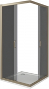 Душевой уголок Good Door Jazze CR-100-B-BR 100x100 профиль Бронза стекло тонированное-1