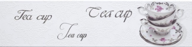 Керамический декор Monopole Ceramica Veronika Brillo Tea Cup Blanco 10х40 см керамогранит monopole ceramica pompeia decor blanco 20х24 см