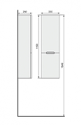 Шкаф пенал Jorno Moduo Slim 33 R Mod.04.115/P/W подвесной Белый глянец-2