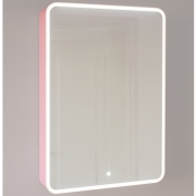 Зеркальный шкаф Jorno Pastel 60 Pas.03.60/PI с подсветкой Розовый иней-1