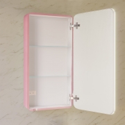 Зеркальный шкаф Jorno Pastel 60 Pas.03.60/PI с подсветкой Розовый иней-2