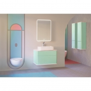Зеркальный шкаф Jorno Pastel 60 Pas.03.60/BL с подсветкой Бирюзовый бриз-3
