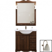 Комплект мебели для ванной Opadiris Клио 70 Орех антикварный со светильником Изабель Бронза