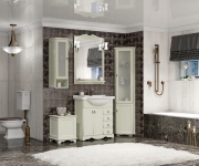 Комплект мебели для ванной Opadiris Клио 70 Слоновая кость со светильником Рустика Бронза-1