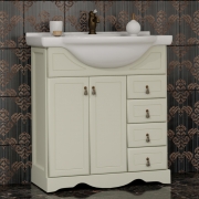 Комплект мебели для ванной Opadiris Клио 70 Слоновая кость со светильником Рустика Бронза-4