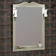 Комплект мебели для ванной Opadiris Клио 70 Слоновая кость со светильником Рустика Бронза-5