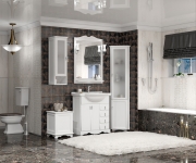Комплект мебели для ванной Opadiris Клио 70 Белый матовый со светильником Рустика Хром-1
