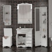 Комплект мебели для ванной Opadiris Клио 70 Белый матовый со светильником Рустика Хром-2
