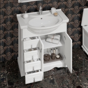 Комплект мебели для ванной Opadiris Клио 70 Белый матовый со светильником Рустика Хром-4