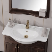 Комплект мебели для ванной Opadiris Клио 80 Орех антикварный со светильником Рустика Бронза-4