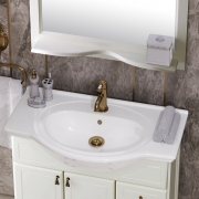 Комплект мебели для ванной Opadiris Клио 80 Слоновая кость со светильником Изабель Бронза-3