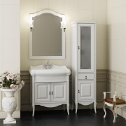 Комплект мебели для ванной Opadiris Лоренцо 80 Белый матовый со светильником Изабель Бронза-2