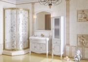 Комплект мебели для ванной Opadiris Лоренцо 100 Белый матовый со светильником Изабель Бронза-3