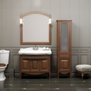 Комплект мебели для ванной Opadiris Лоренцо 100 Светлый орех со светильником Рустика Бронза-1