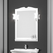 Комплект мебели для ванной Opadiris Тибет 70 со стеклом Белый матовый со светильником Рустика Хром-2