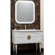 Комплект мебели для ванной Opadiris Ибица 90 Белый глянцевый Золото