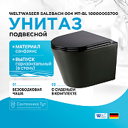 Унитаз WeltWasser Salzbach 004 MT-BL 10000003700 подвесной Черный матовый с сиденьем Микролифт