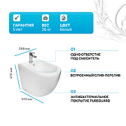 Биде WeltWasser Merzbach 003 GL-WT 10000003705 Белый глянец-1