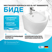 Биде WeltWasser Merzbach 005 GL-WT 10000003713 подвесное Белый глянец