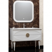 Комплект мебели для ванной Opadiris Ибица 120 Белый глянцевый/Золото