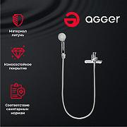 Смеситель для ванны Agger Clean A2410000 Хром-9
