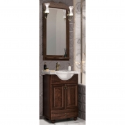 Комплект мебели для ванной Opadiris Тибет 50 с объемной филенкой Орех антикварный со светильником Рустика Бронза