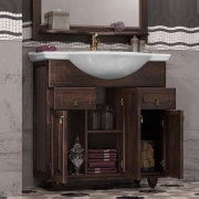 Комплект мебели для ванной Opadiris Тибет 70 с объемной филенкой Орех антикварный со светильником Рустика Бронза-2