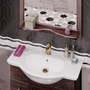 Комплект мебели для ванной Opadiris Тибет 70 с объемной филенкой Орех антикварный со светильником Рустика Бронза-4