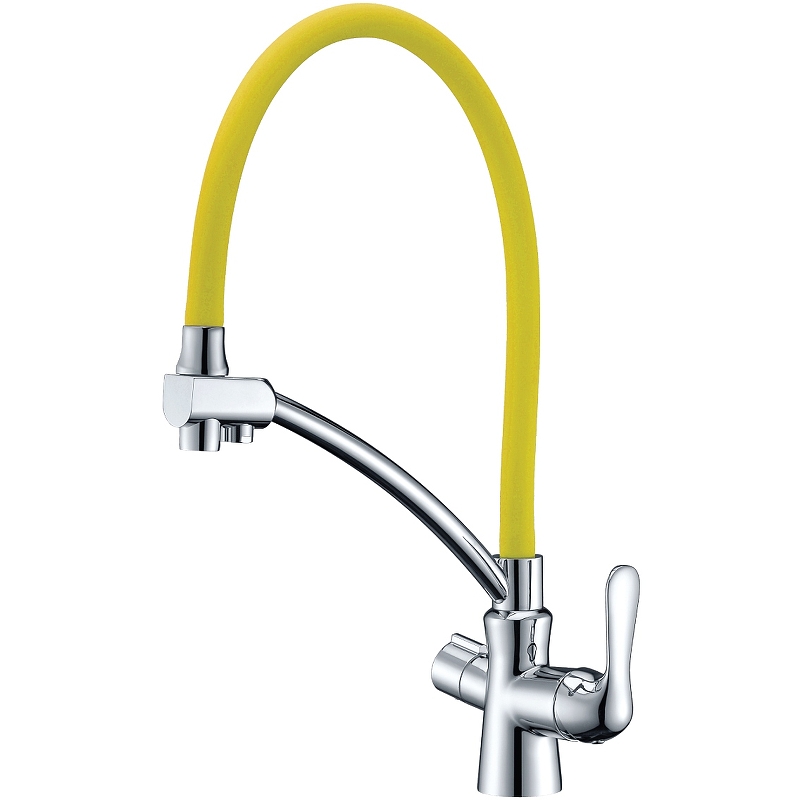 Смеситель для кухни Lemark Comfort LM3070C-Yellow Хром Желтый смеситель для кухни с подключением к фильтру с питьевой водой lemark comfort lm3070c