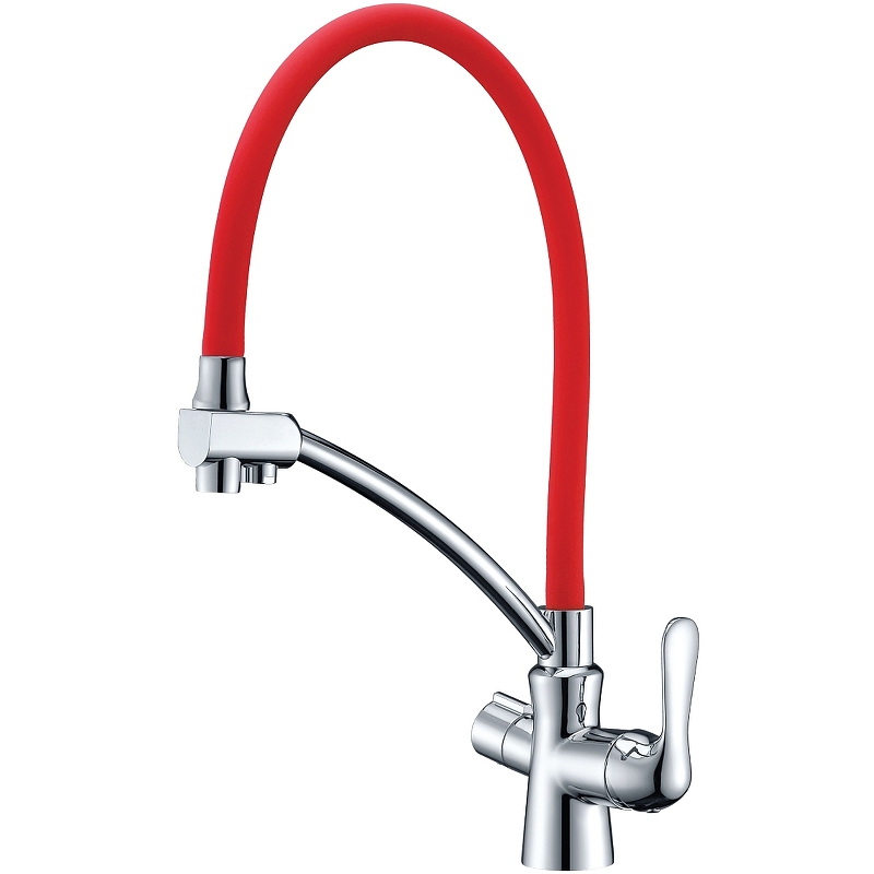 Смеситель для кухни Lemark Comfort LM3070C-Red Хром Красный смеситель для кухни с подключением к фильтру с питьевой водой lemark comfort lm3070c