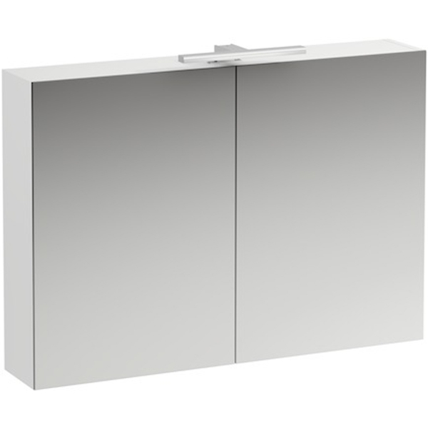 Зеркальный шкаф Laufen Base 100 4.0285.2.110.261.1 с подсветкой Белый глянцевый зеркальный шкаф astra form стандарт 80 03030015 с подсветкой белый глянцевый